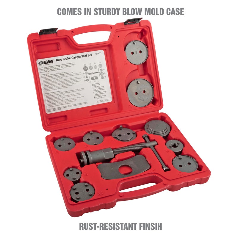 OEMTOOLS 27111 Disc Brake Tool Set  Front and Rear Brake Piston Tool  11 Adapters Included for Use with Most Cars  Forces or Rotates Pistons into Calipers - Image 3